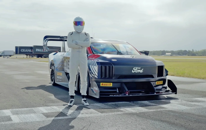 2000hp Lightning SuperTruck driven by The Stig on Top Gear Test Track