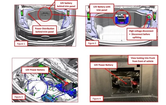 F-150 Lightning Electrical System Overview – w/ 12v Battery, Power and Ground Points