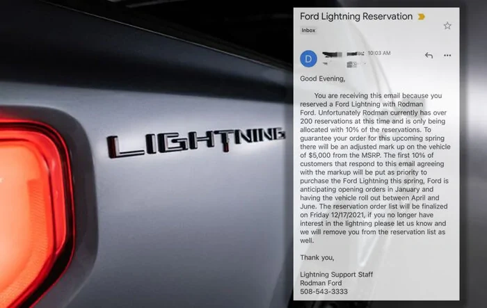 Dealers asking for $5K - $30K ADM markup on 2022 F150 Lightning!