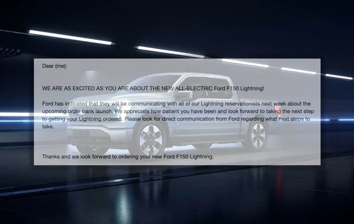 Ford will communicate with all Lightning reservation holders next week about order bank launch